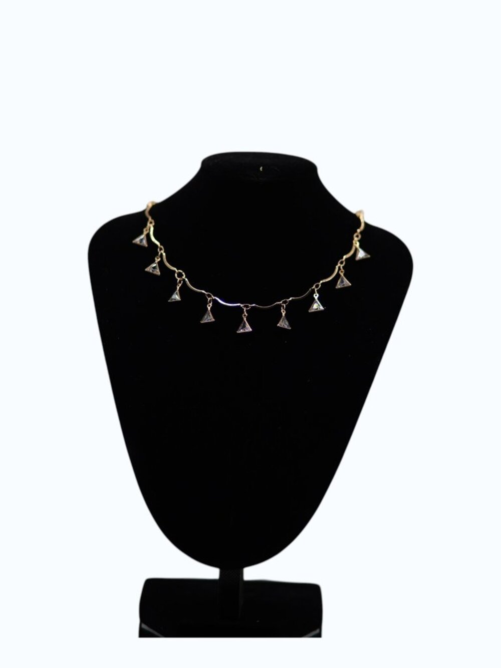 UTC Gold Triangle Charm Necklace | Minimalist Geometric Statement Jewelry